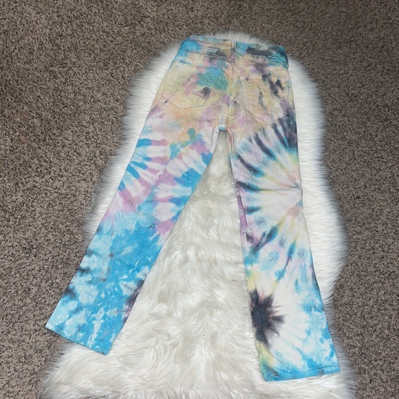 Mother The Tripper Tie Dye High Rise Kick Flare Jeans in Swirling Secrets - Picture 13 of 13